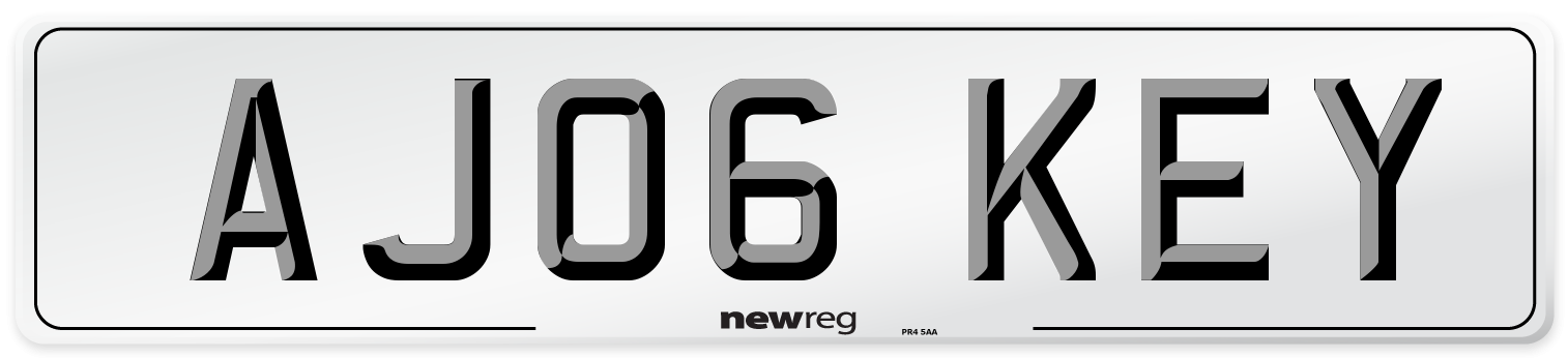 AJ06 KEY Number Plate from New Reg